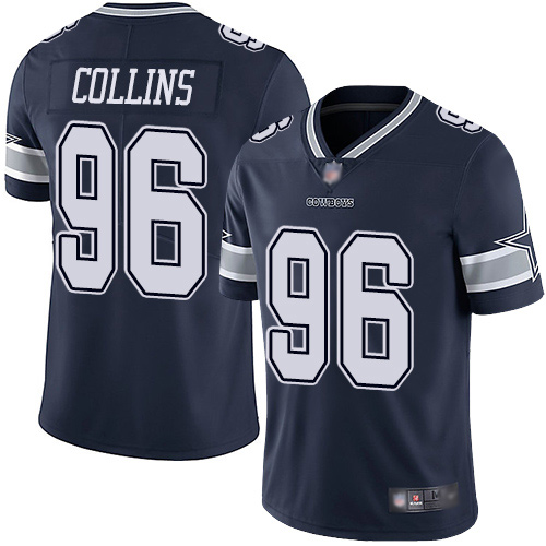 Men Dallas Cowboys Limited Navy Blue Maliek Collins Home #96 Vapor Untouchable NFL Jersey